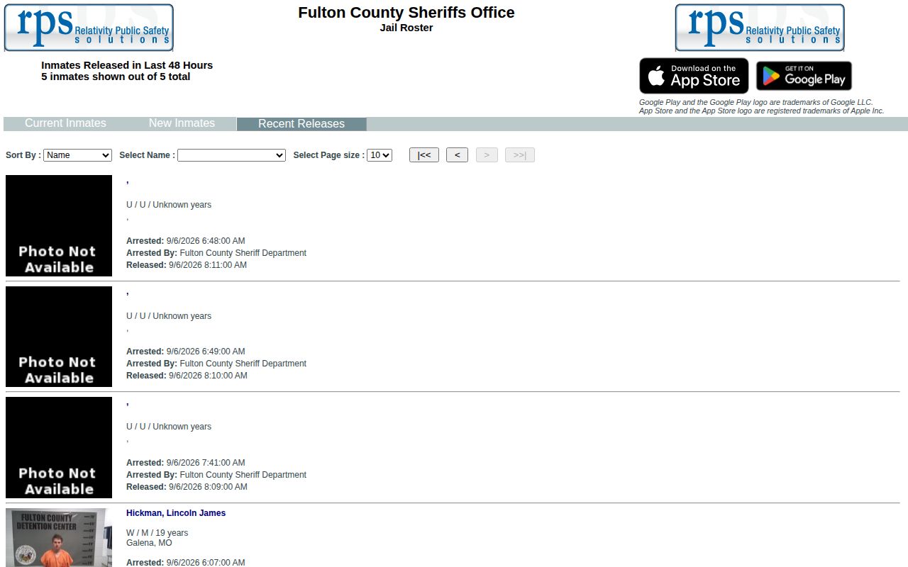 Fulton County arrest reports recent releases 48-hour screen